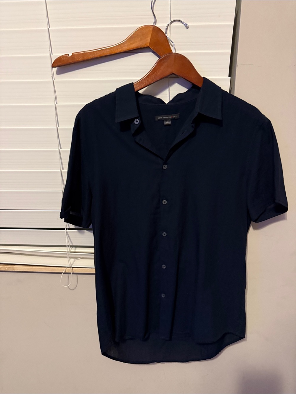 John Varvatos Dark Navy button down linen
